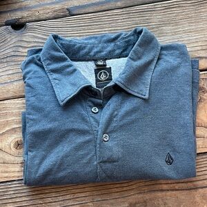 Volcom Men's Heather Blue Polo Shirt